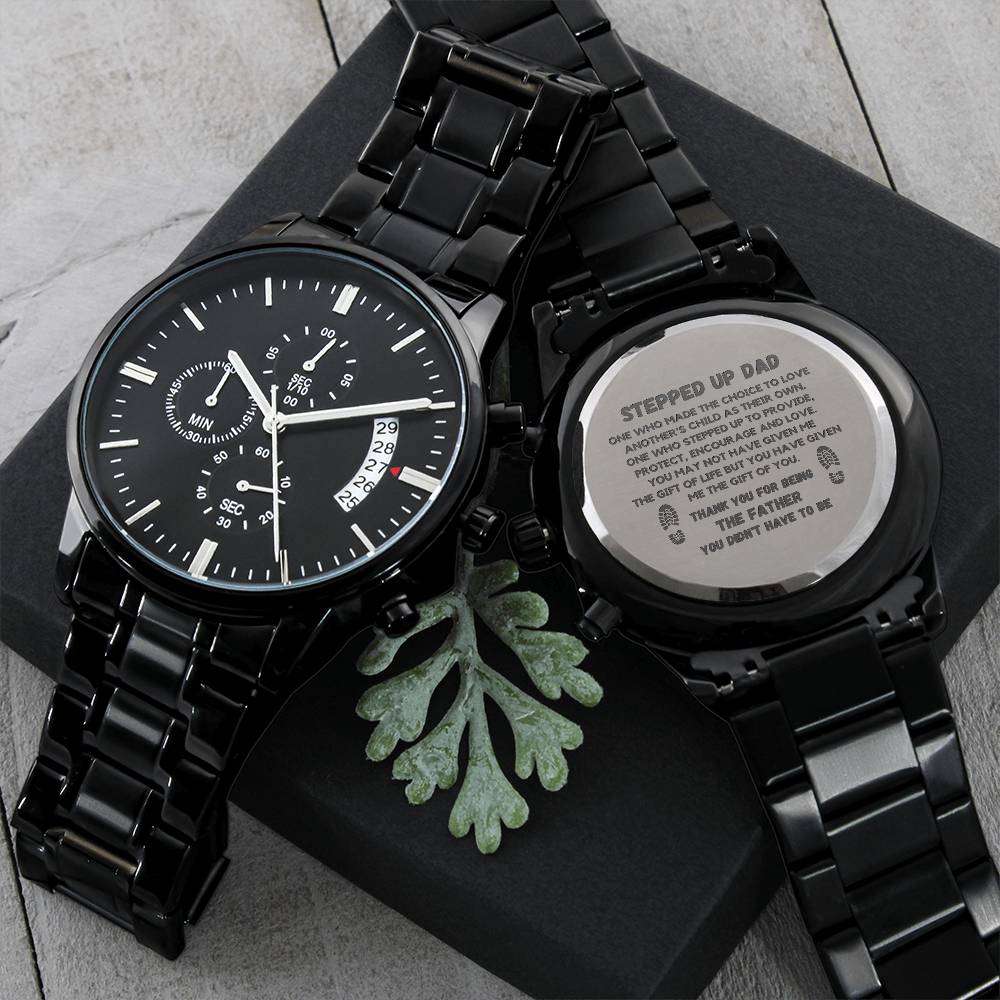 STEPPED UP DAD GIFT OF YOU ENGRAVED WATCH GIFT SET