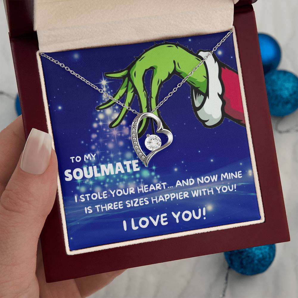 To My Soulmate Three Size Grinch Forever Love Necklace Gift Set