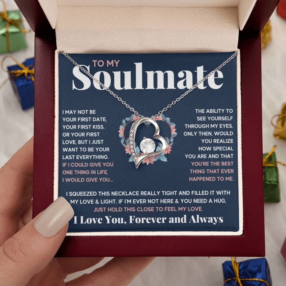 To My Soulmate Blue Squeeze Forever Love Necklace Gift Set