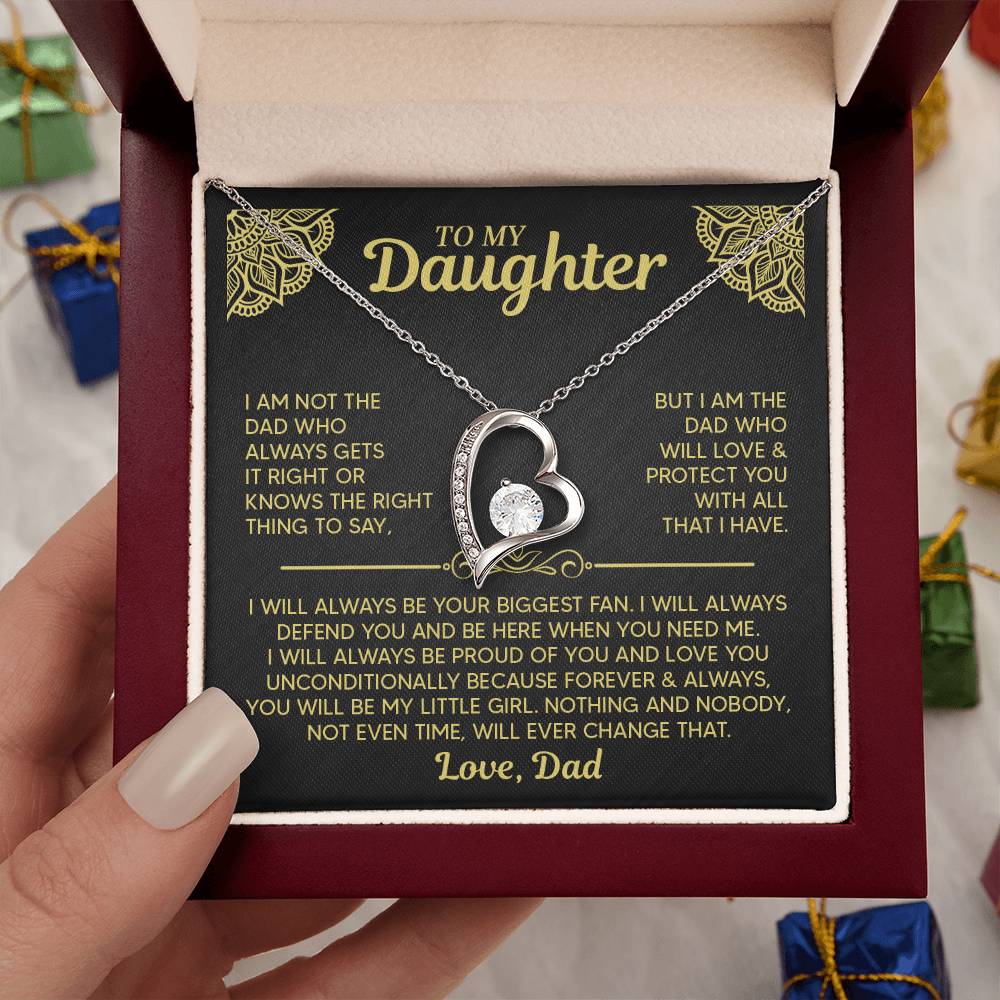 TO MY DAUGHTER BIGGEST FAN FOREVER LOVE NECKLACE GIFT SET