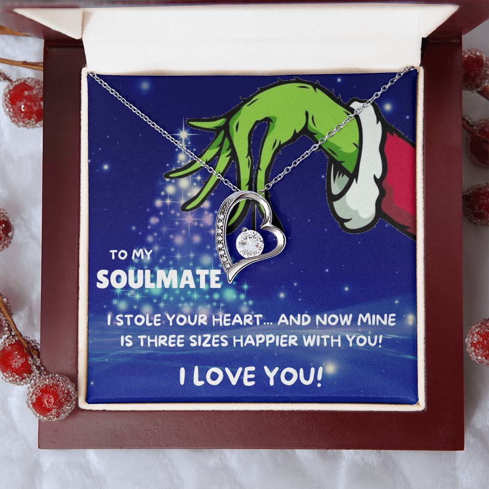 To My Soulmate Three Size Grinch Forever Love Necklace Gift Set