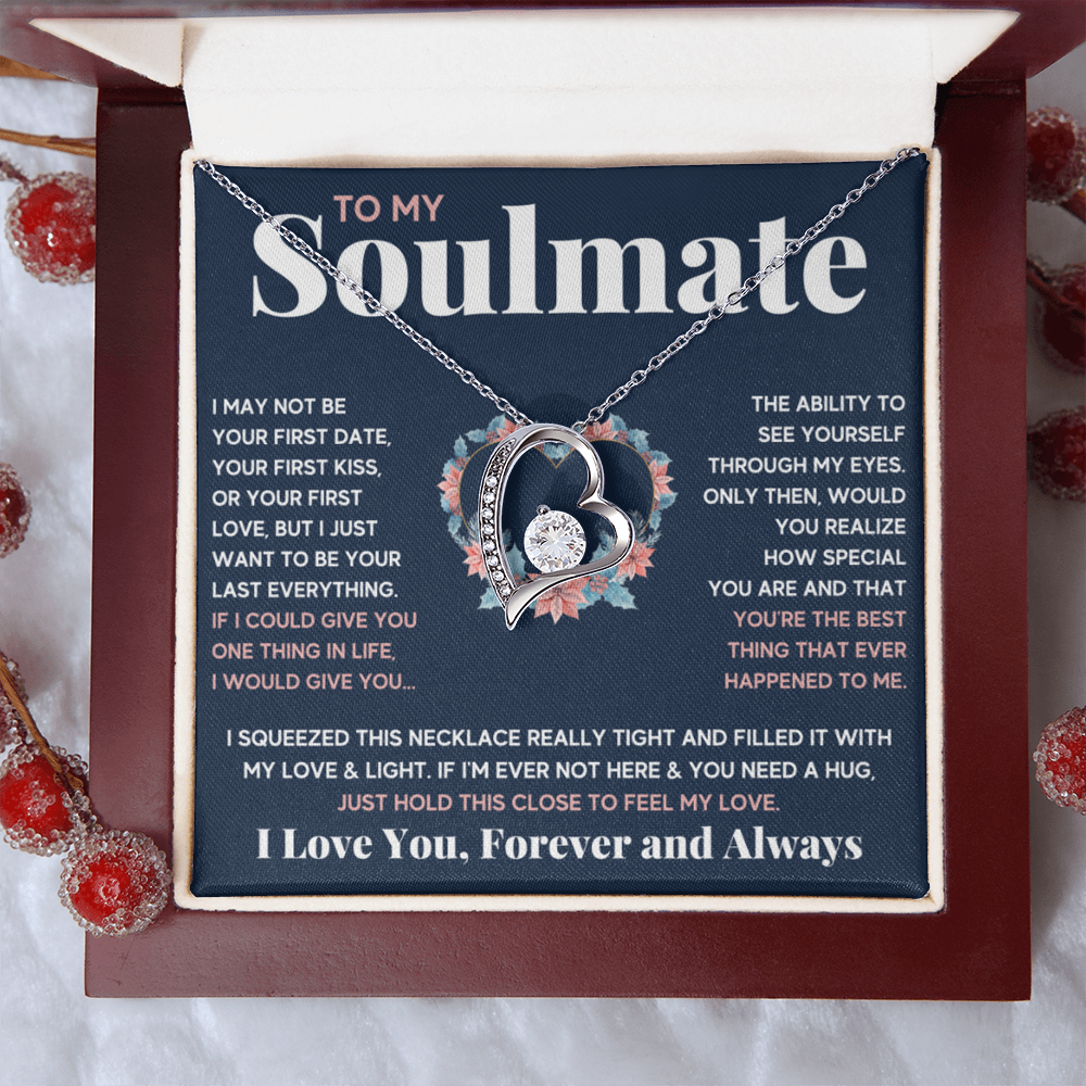 To My Soulmate Blue Squeeze Forever Love Necklace Gift Set