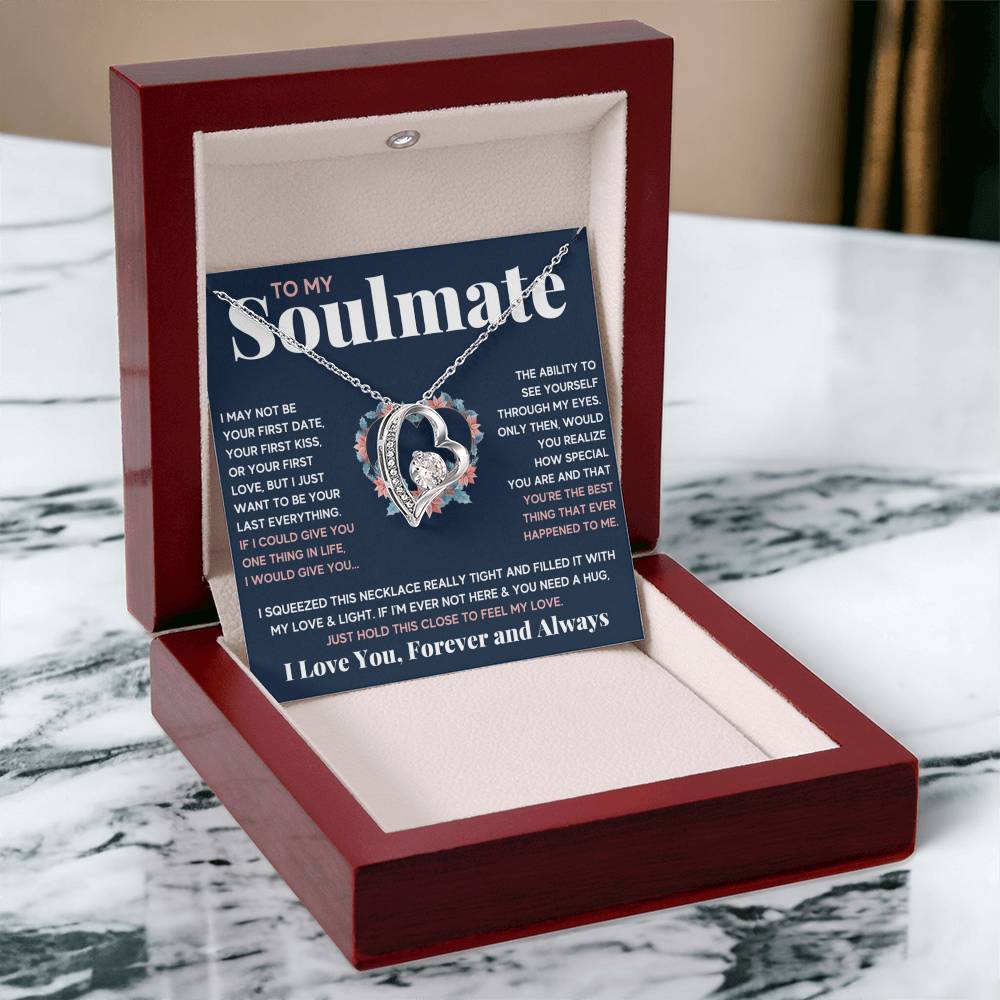 To My Soulmate Blue Squeeze Forever Love Necklace Gift Set
