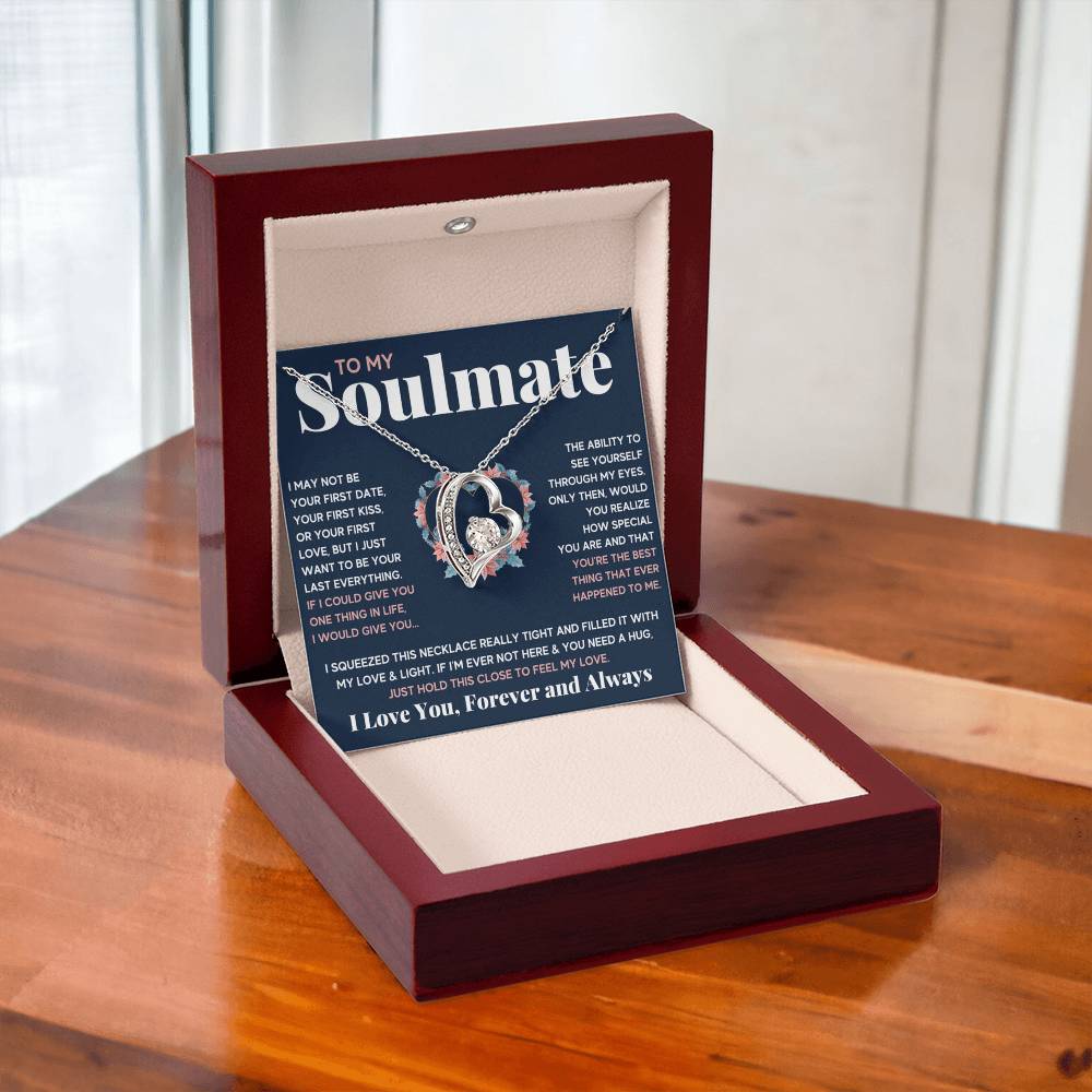 To My Soulmate Blue Squeeze Forever Love Necklace Gift Set