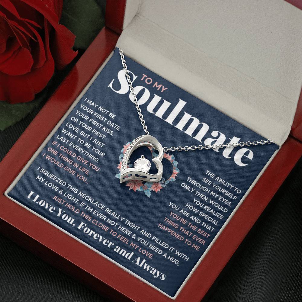 To My Soulmate Blue Squeeze Forever Love Necklace Gift Set