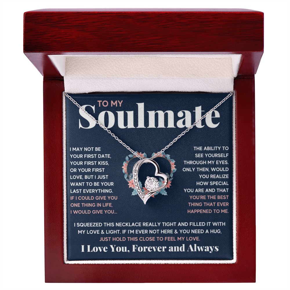 To My Soulmate Blue Squeeze Forever Love Necklace Gift Set