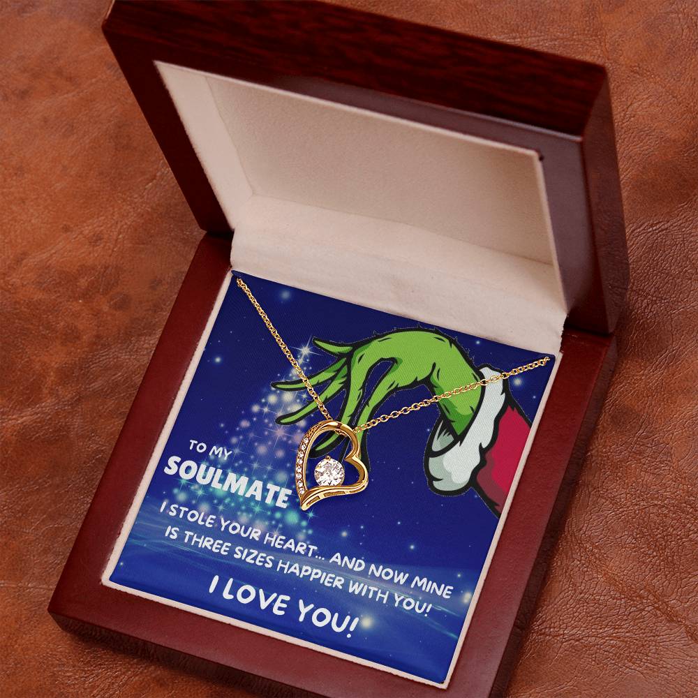 To My Soulmate Three Size Grinch Forever Love Necklace Gift Set