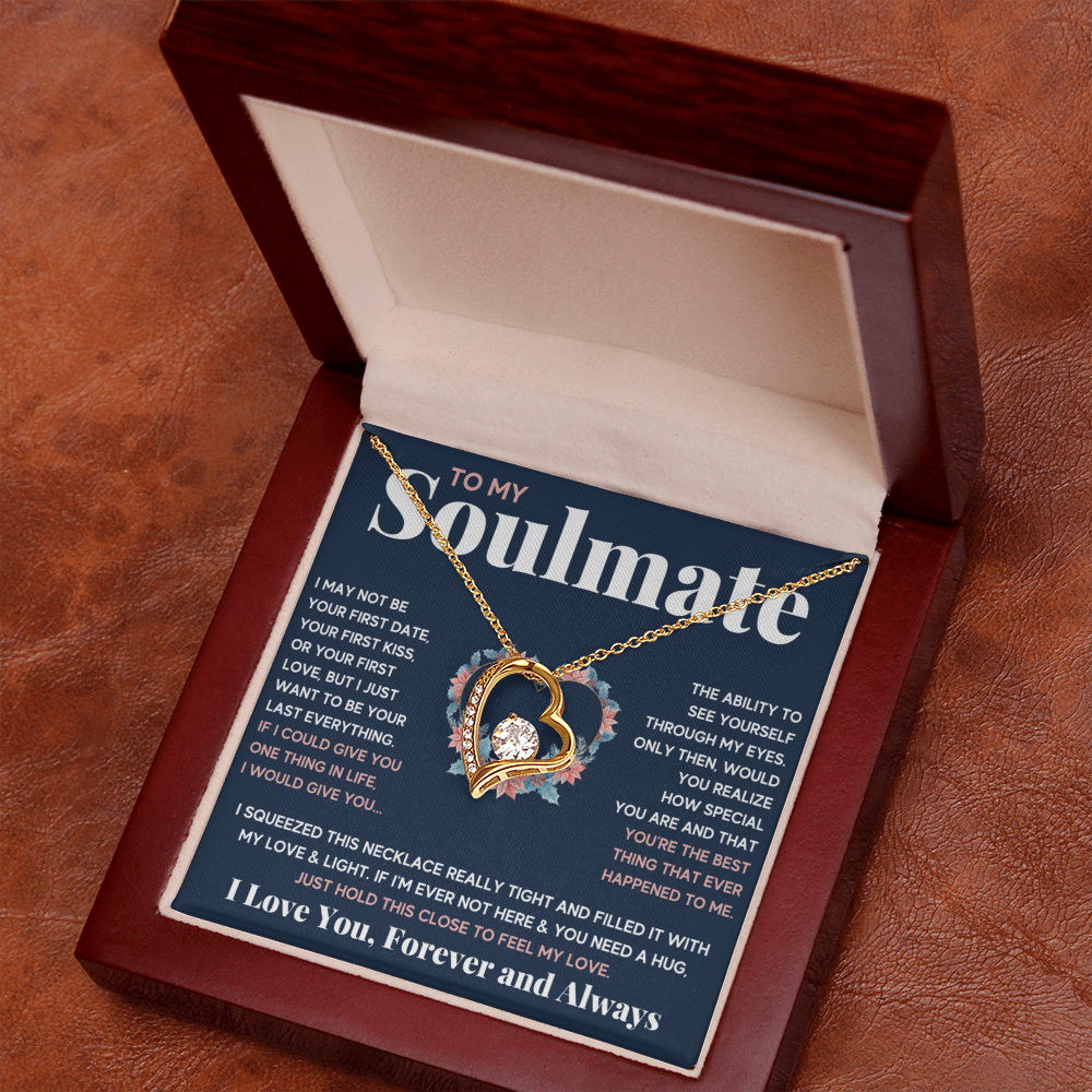 To My Soulmate Blue Squeeze Forever Love Necklace Gift Set