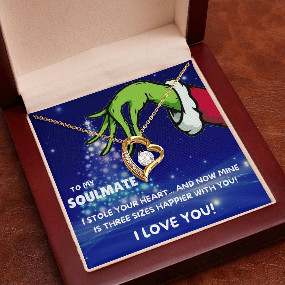 To My Soulmate Three Size Grinch Forever Love Necklace Gift Set