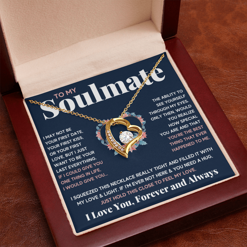 To My Soulmate Blue Squeeze Forever Love Necklace Gift Set