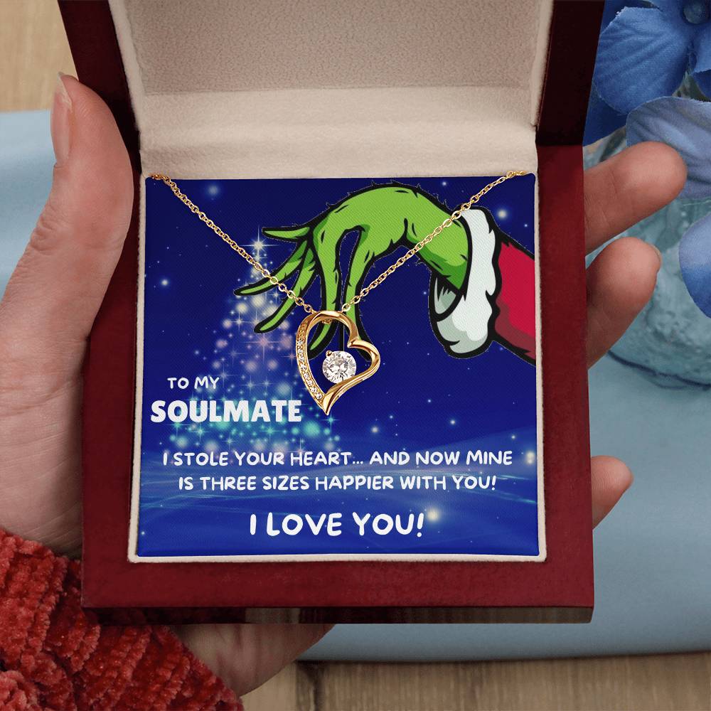 To My Soulmate Three Size Grinch Forever Love Necklace Gift Set