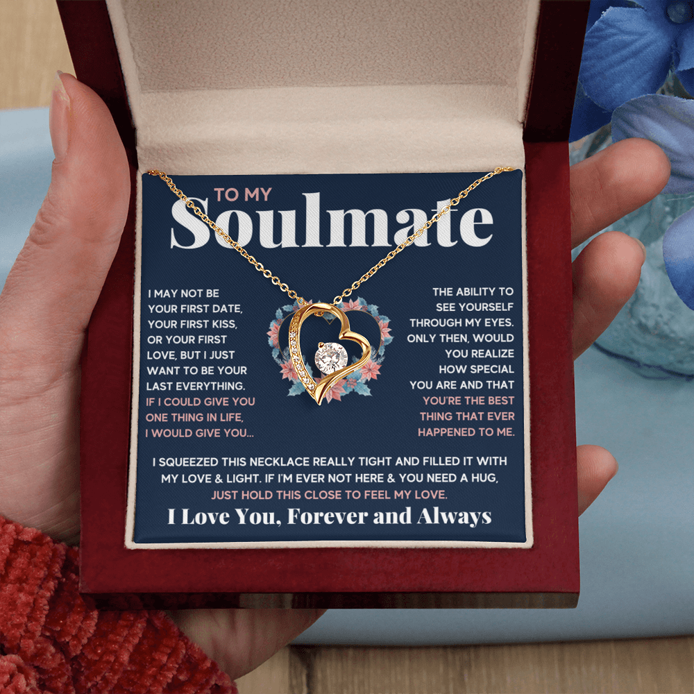 To My Soulmate Blue Squeeze Forever Love Necklace Gift Set