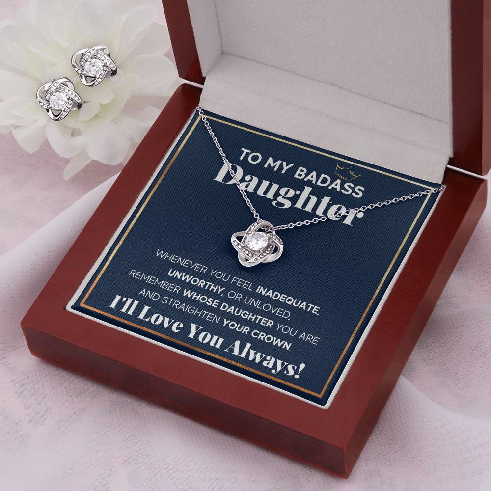 Badass Daughter Crown Box with Earrings