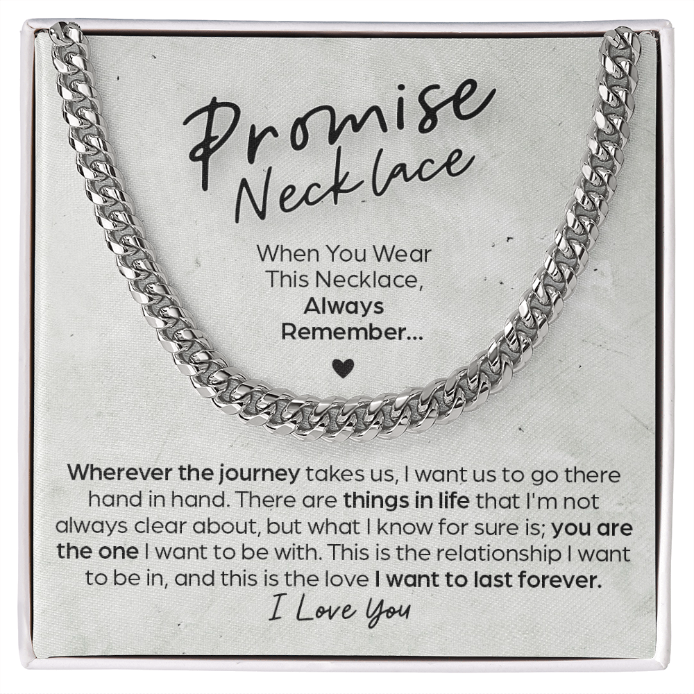 Promise Necklace Last Forever Cuban Link Necklace Gift Set