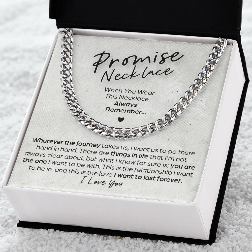 Promise Necklace Last Forever Cuban Link Necklace Gift Set