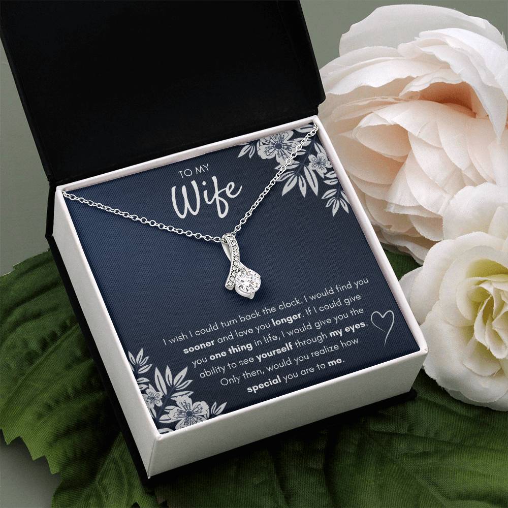 TO MY WIFE "FIND YOU SOONER" ALLURING BEAUTY NECKLACE GIFT SET