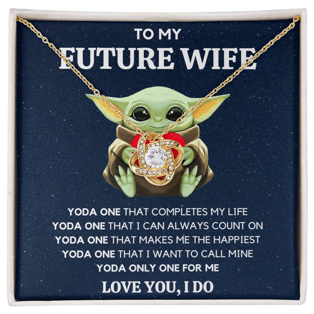FUTURE WIFE LOVE KNOT NECKLACE BABY YODA
