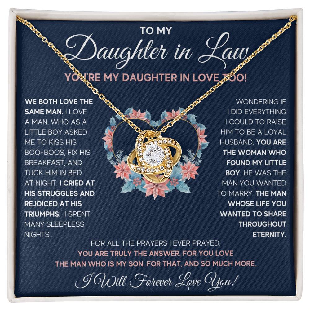 TO MY DAUGHTER IN LAW - DAUGHTER IN LOVE KNOT NECKLACE GIFT SET