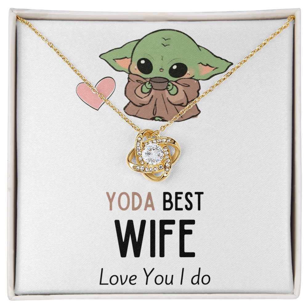 TO MY WIFE BABY YODA LOVE KNOT NECKLACE
