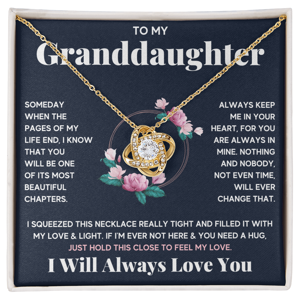 To My Granddaughter Circle Love Knot Necklace Gift Set