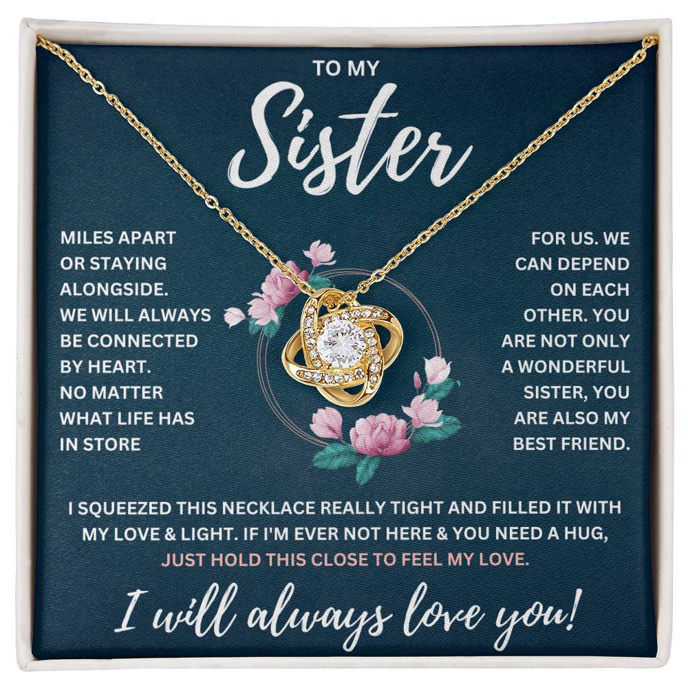 TO MY SISTER SQUEEZED KNOT NECKLACE GIFT SET