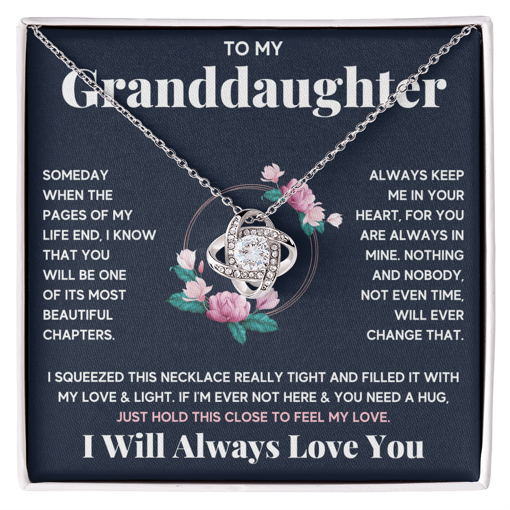To My Granddaughter Circle Love Knot Necklace Gift Set