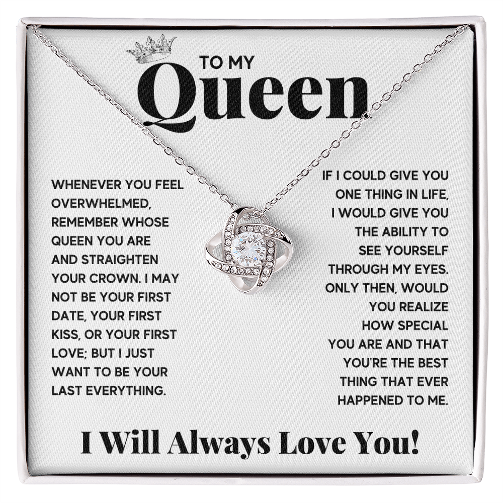 To My Queen Love Knot Necklace Gift Set