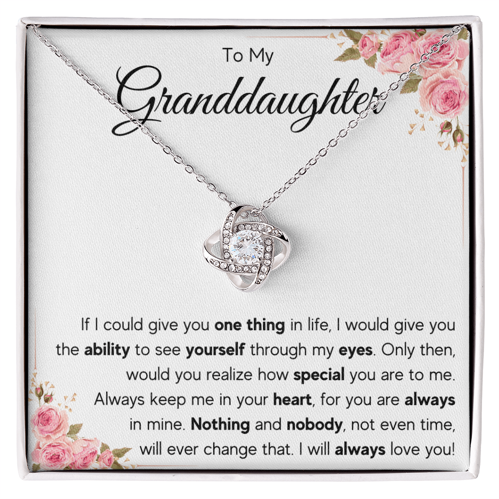 TO MY GRANDDAUGHTER EYES KNOT NECKLACE GIFT SET