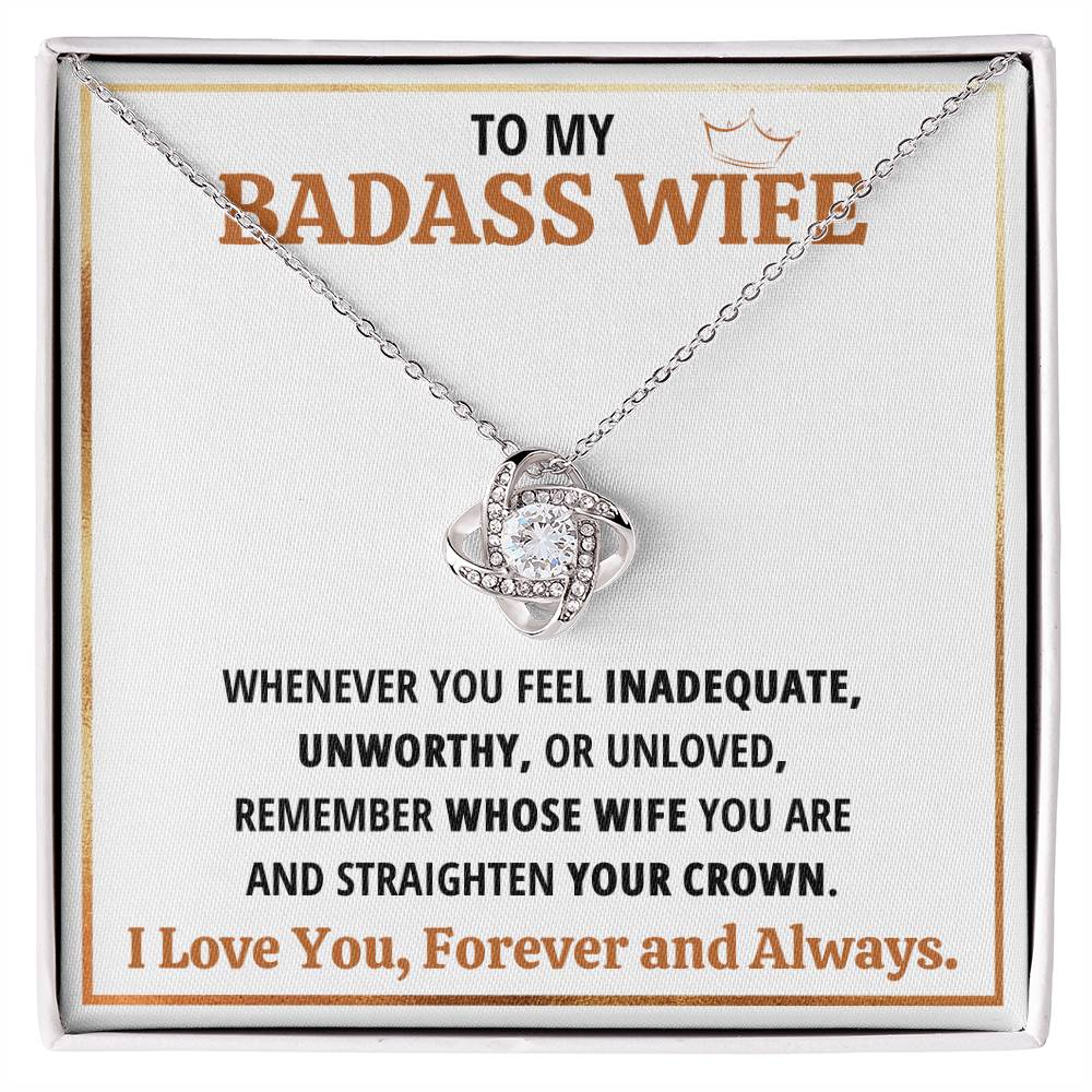 BADASS WIFE LOVE KNOT NECKLACE GIFT SET