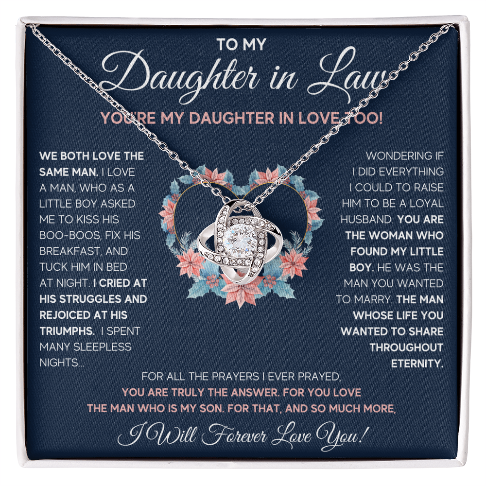 To My Daughter In Love Love Knot Necklace Gift Set