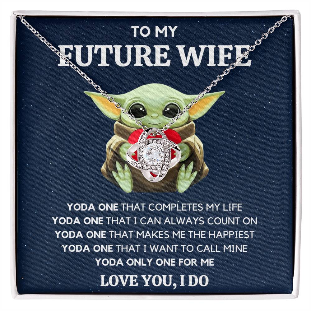 FUTURE WIFE LOVE KNOT NECKLACE BABY YODA
