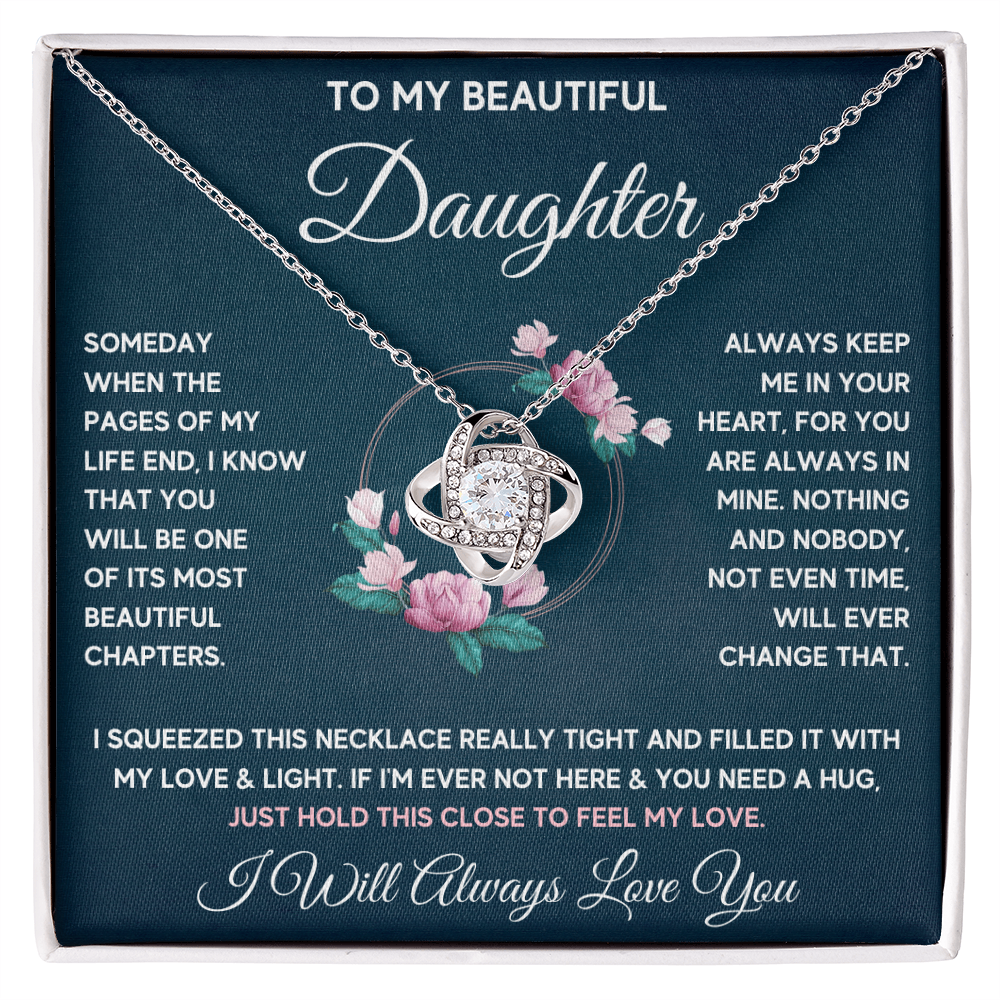 TO MY DAUGHTER CHAPTERS SQUEEZE KNOT NECKLACE GIFT SET