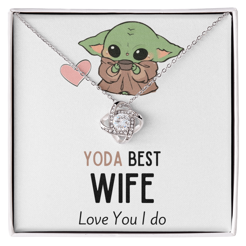 TO MY WIFE BABY YODA LOVE KNOT NECKLACE