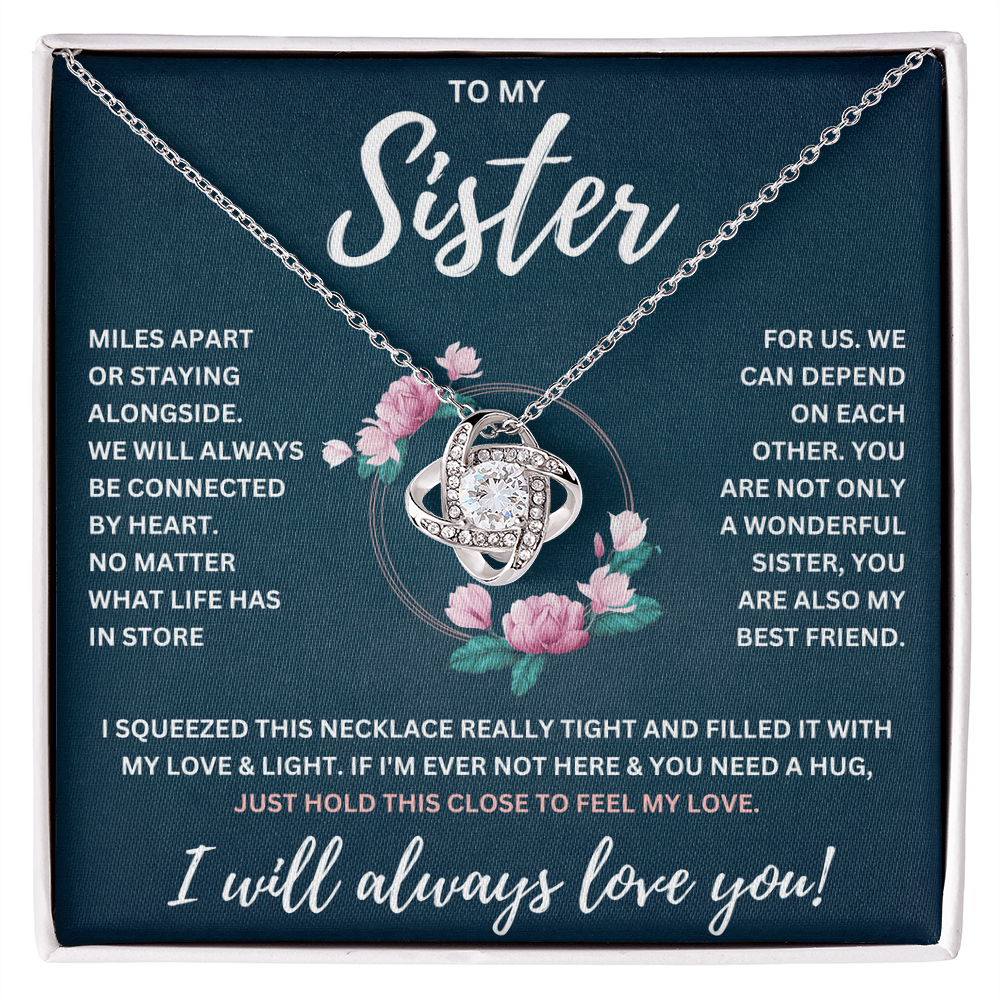 TO MY SISTER SQUEEZED KNOT NECKLACE GIFT SET