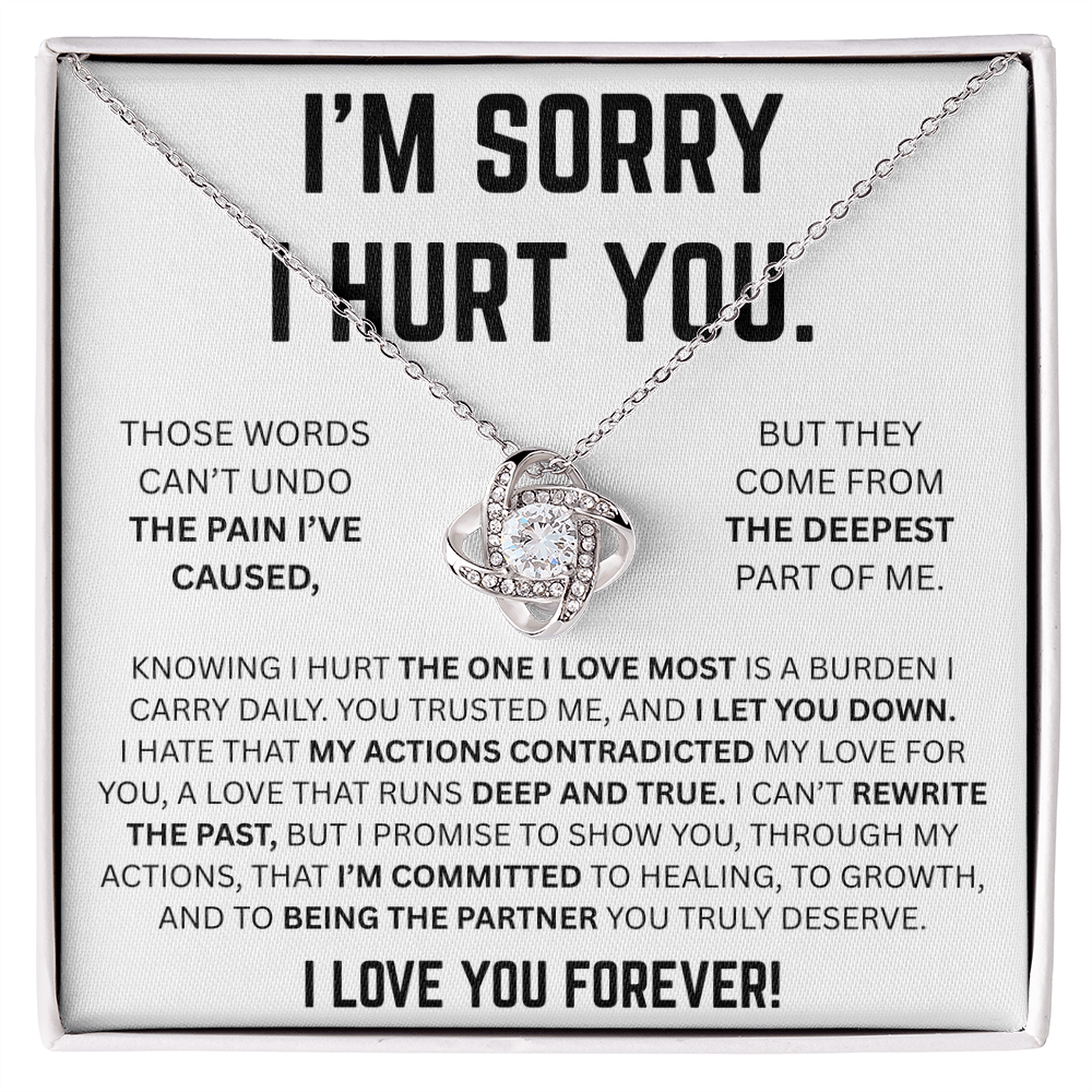 DEEPEST APOLOGY LOVE KNOT NECKLACE GIFT SET