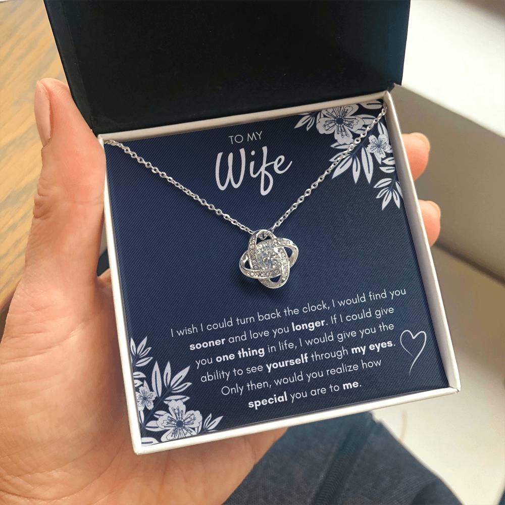 TO MY WIFE SOONER LOVE KNOT NECKLACE