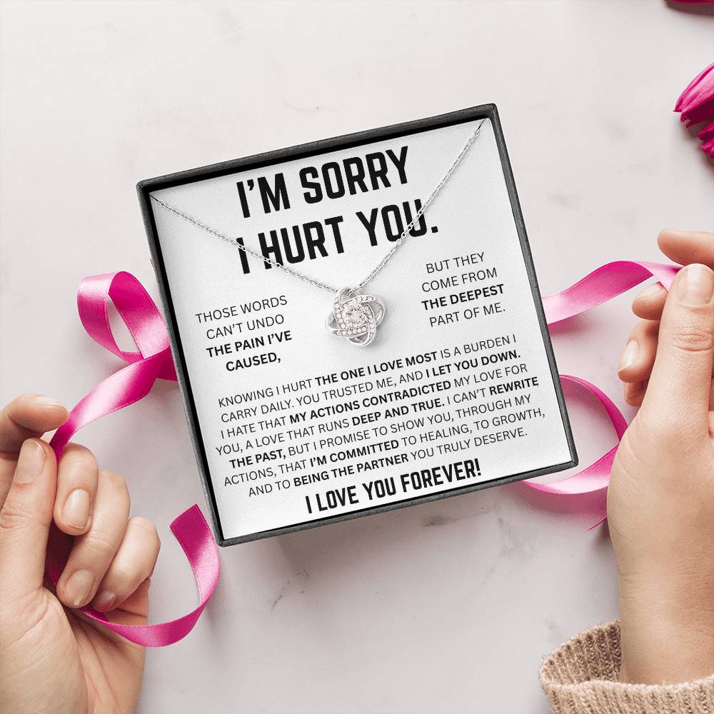 DEEPEST APOLOGY LOVE KNOT NECKLACE GIFT SET