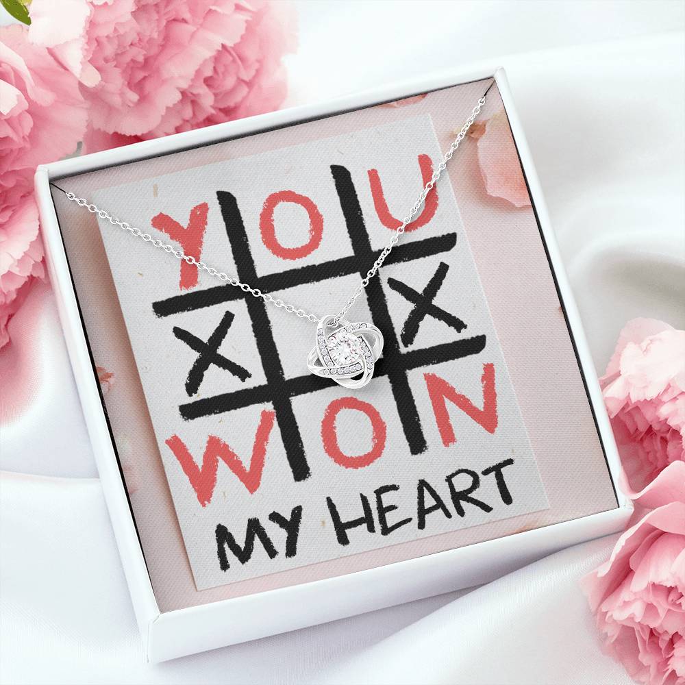 TO MY LOVE "TIC TAC TOE" LOVE KNOT NECKLACE VALENTINES DAY GIFT SET