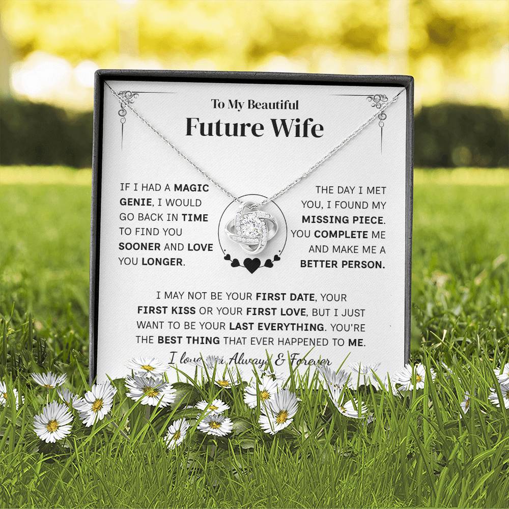TO MY FUTURE WIFE MAGIC GENIE LOVE KNOT NECKLACE GIFT SET
