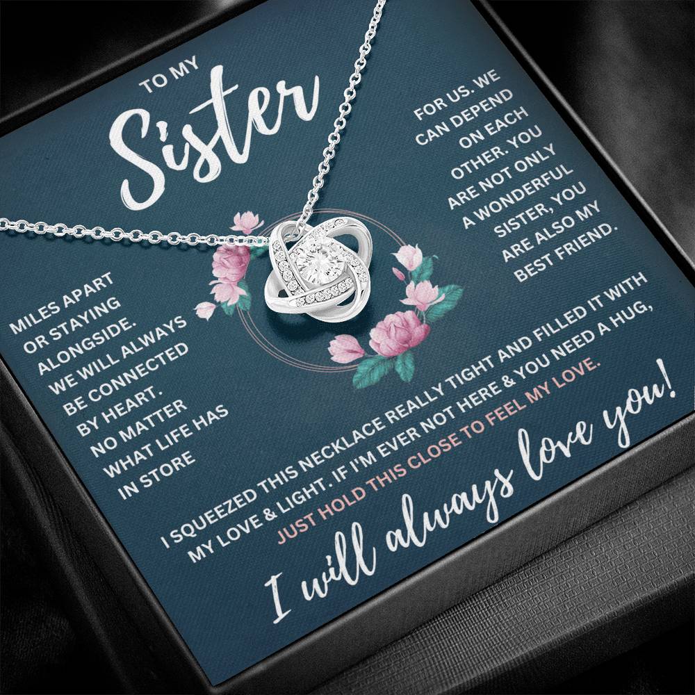 TO MY SISTER SQUEEZED KNOT NECKLACE GIFT SET