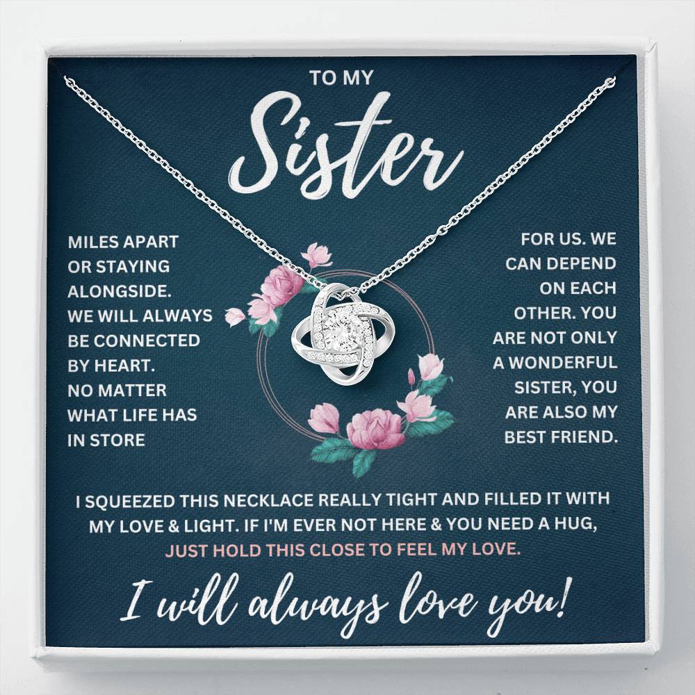 TO MY SISTER SQUEEZED KNOT NECKLACE GIFT SET