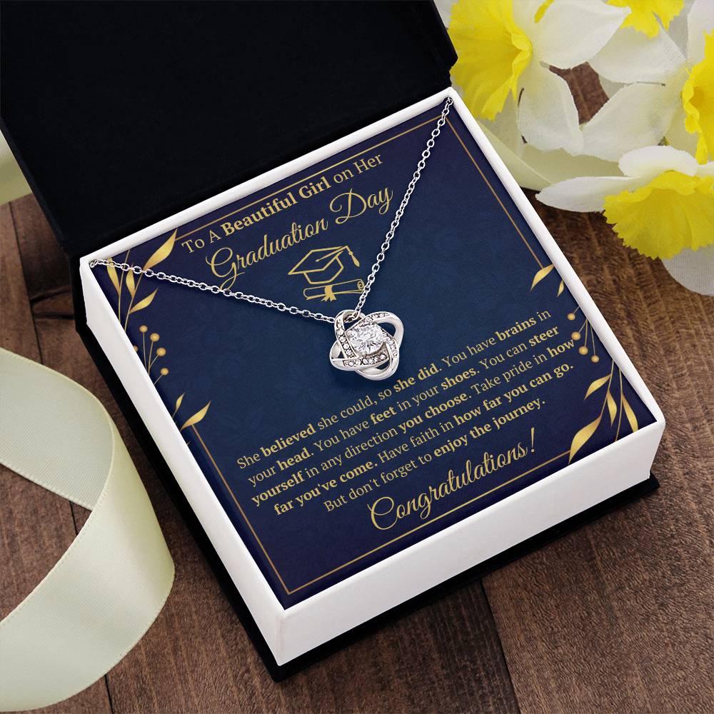 GRADUATION DAY LOVE KNOT NECKLACE GIFT SET