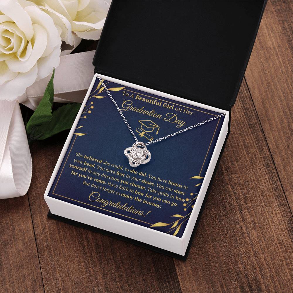 GRADUATION DAY LOVE KNOT NECKLACE GIFT SET