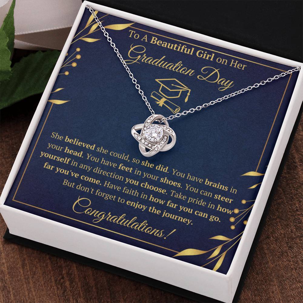 GRADUATION DAY LOVE KNOT NECKLACE GIFT SET