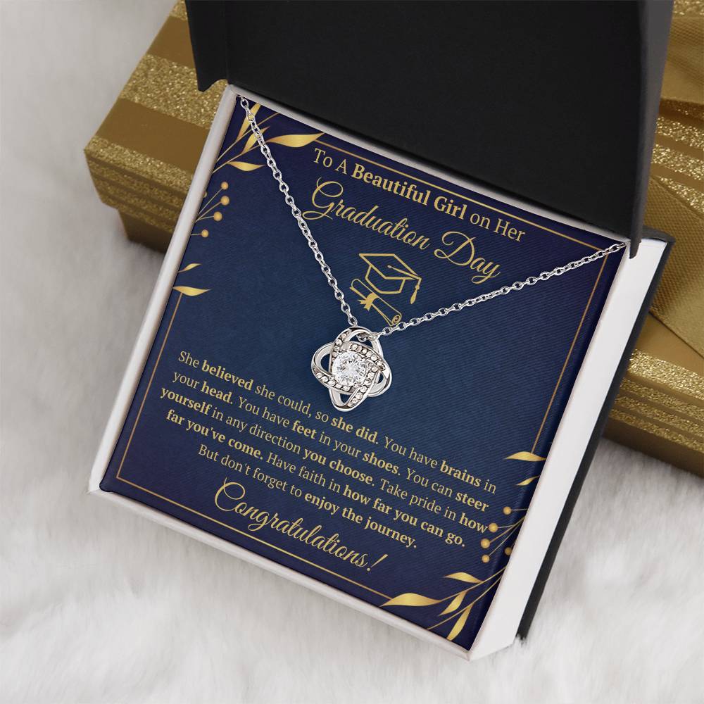 GRADUATION DAY LOVE KNOT NECKLACE GIFT SET