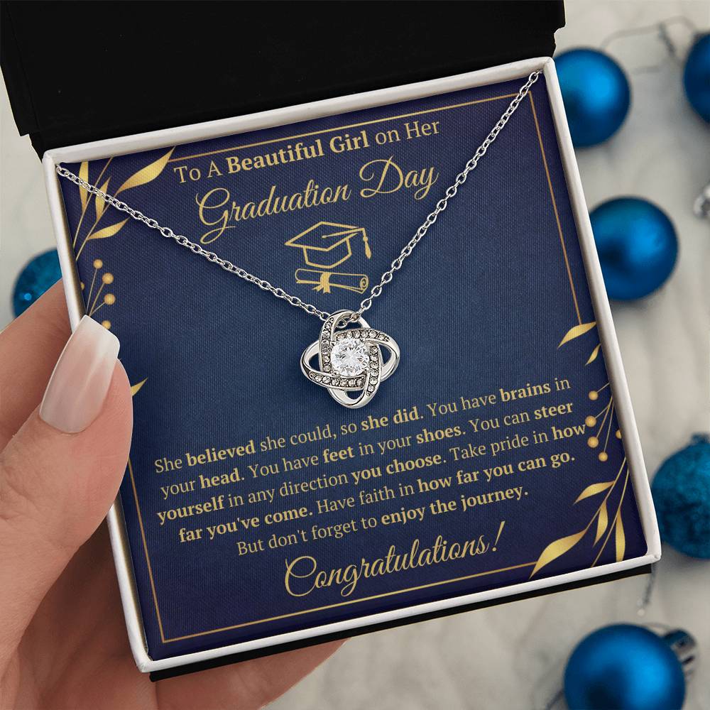 GRADUATION DAY LOVE KNOT NECKLACE GIFT SET