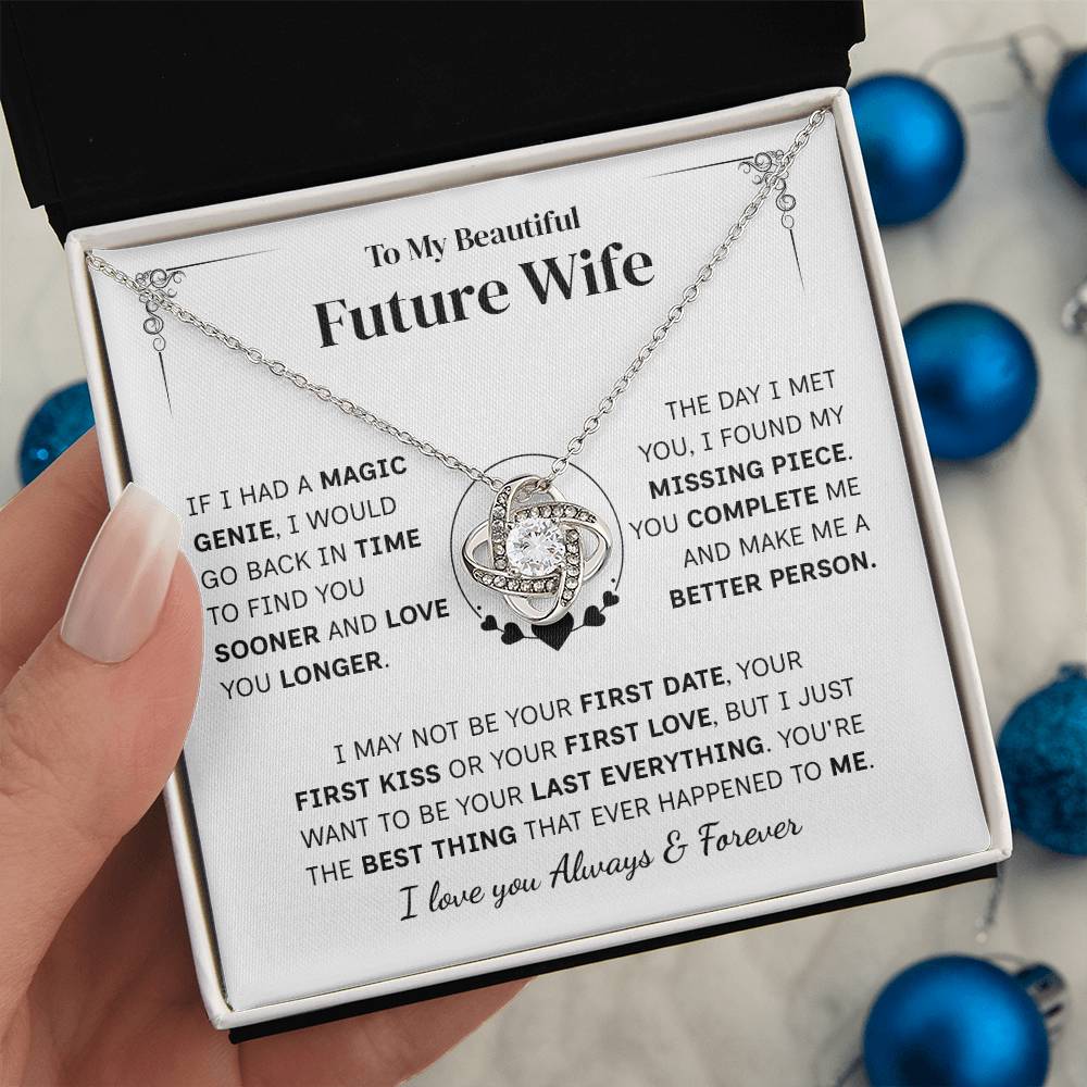 TO MY FUTURE WIFE MAGIC GENIE LOVE KNOT NECKLACE GIFT SET