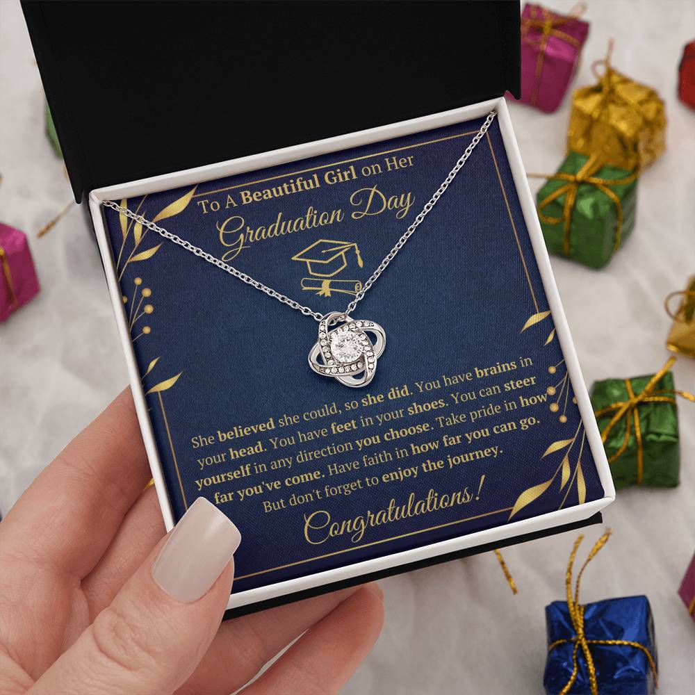GRADUATION DAY LOVE KNOT NECKLACE GIFT SET