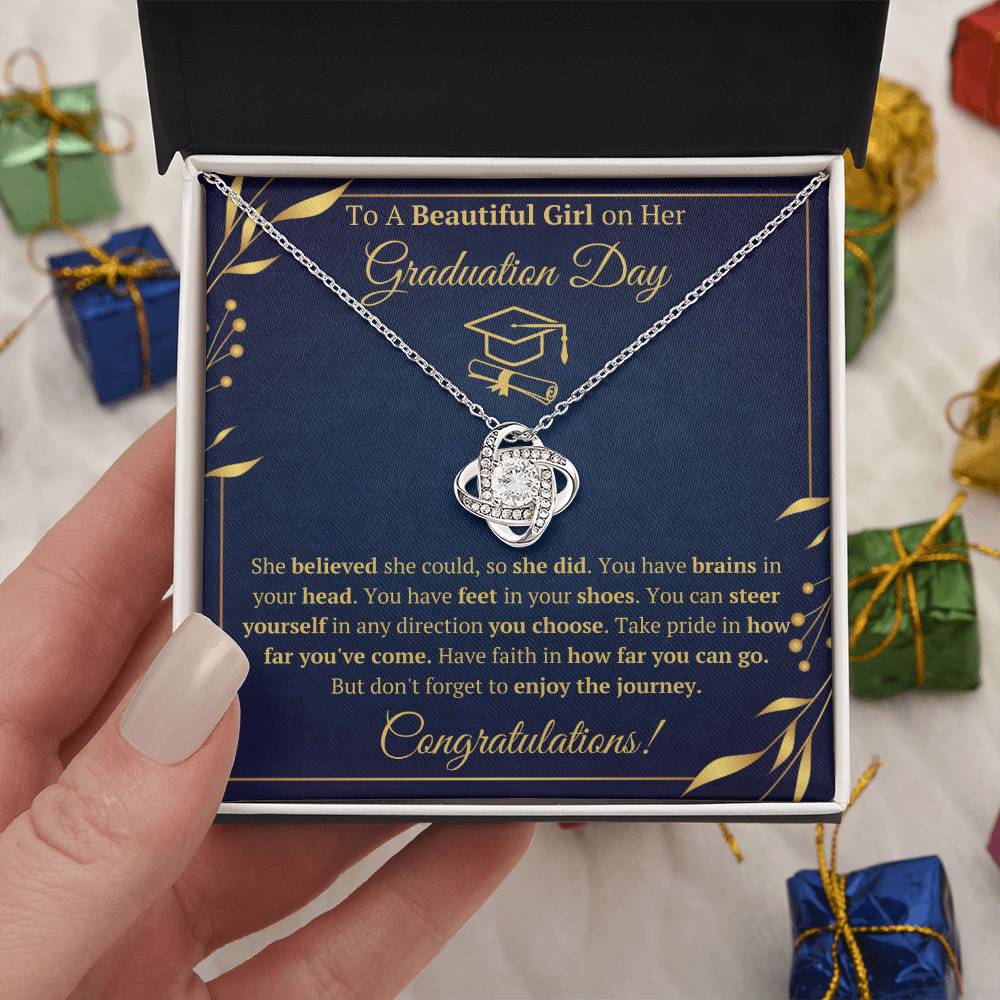 GRADUATION DAY LOVE KNOT NECKLACE GIFT SET