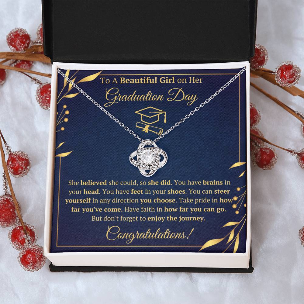 GRADUATION DAY LOVE KNOT NECKLACE GIFT SET